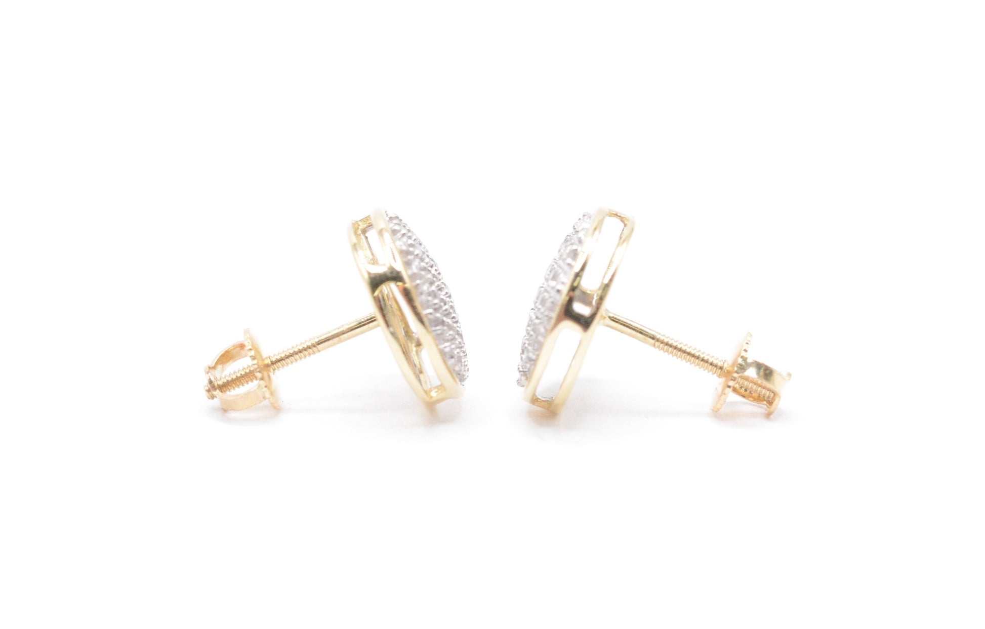 0.15 cttw Micro Round Dome Diamond Stud Earrings 10K Yellow Gold Kids Earrings