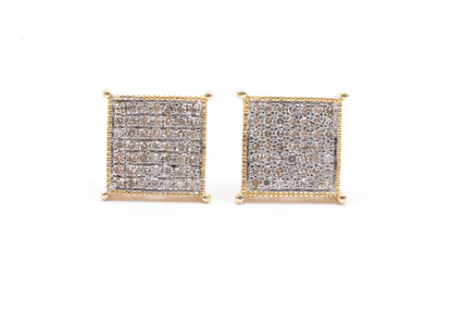 0.50 cttw Diamond Kite Cluster Earrings 10K Yellow Gold Cluster Studs