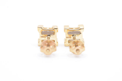 0.05 cttw Diamond "V" Prong Micro Cluster Earrings 10K Yellow Gold Kids Earrings