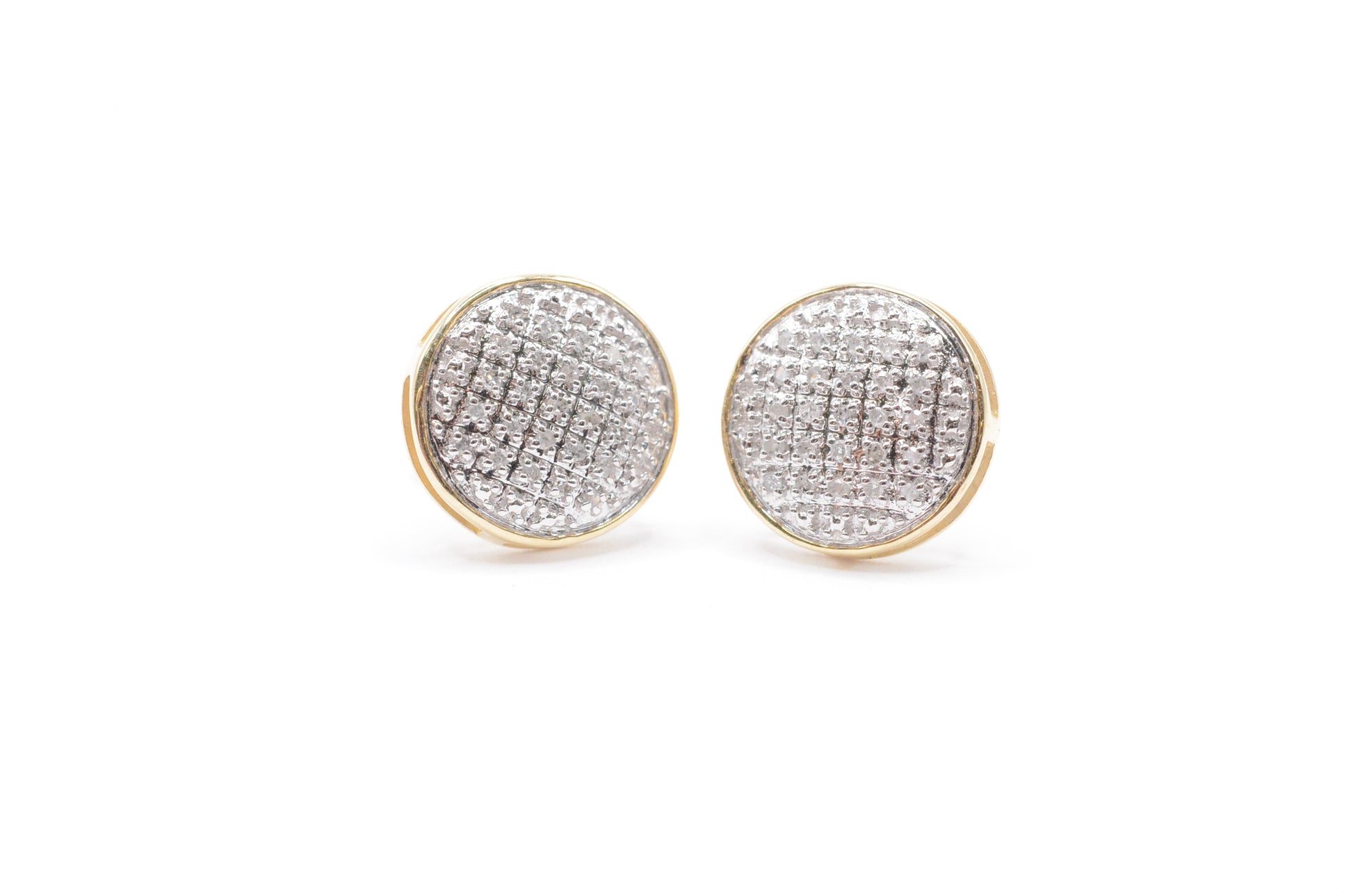 0.15 cttw Micro Round Flat Diamond Stud Earrings 10K Yellow Gold Kids Earrings