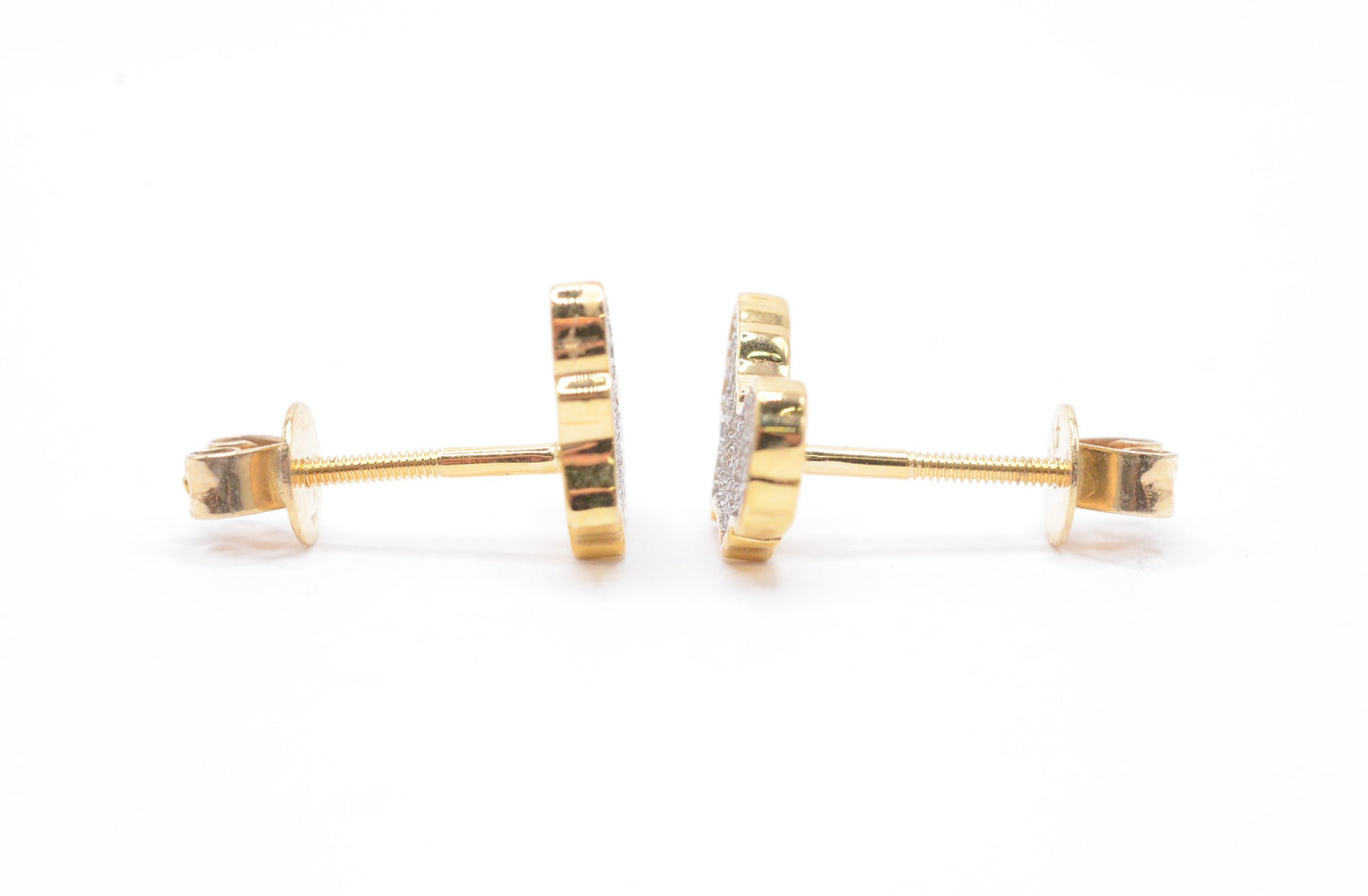 0.20 cttw Africa Diamond Stud Earrings 10K Yellow Gold Cluster Studs