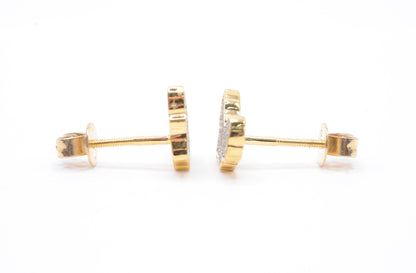 0.20 cttw Africa Diamond Stud Earrings 10K Yellow Gold Cluster Studs
