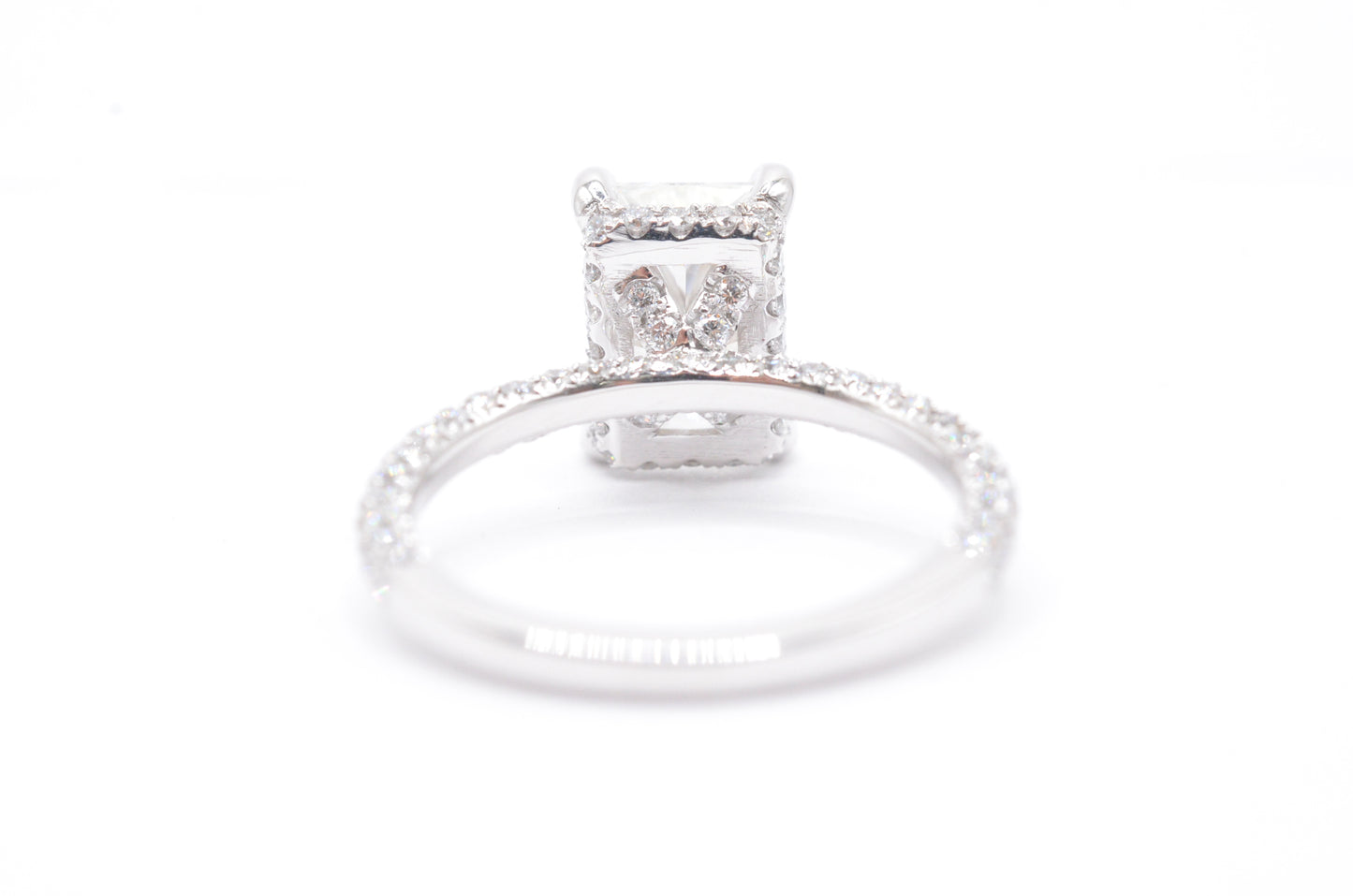 Made to Order 2ct Radiant Lab Diamond Engagement Ring 3D Setting 14K White Gold Made to Order Lab Engagement Rings