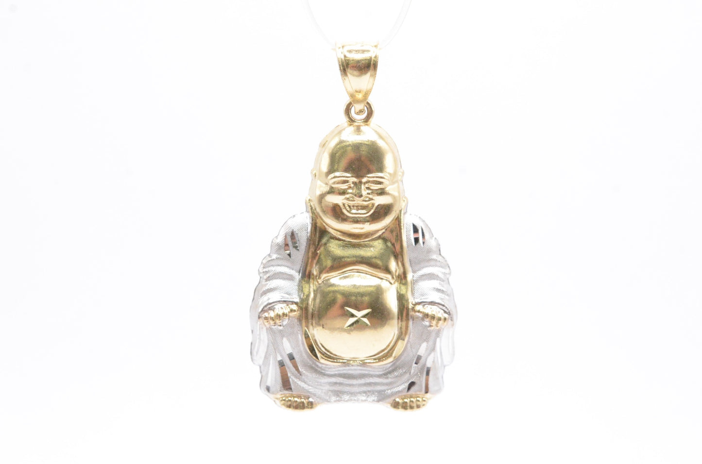 1.75" Two-Tone Buddha Pendant 14K Yellow/White Gold Other