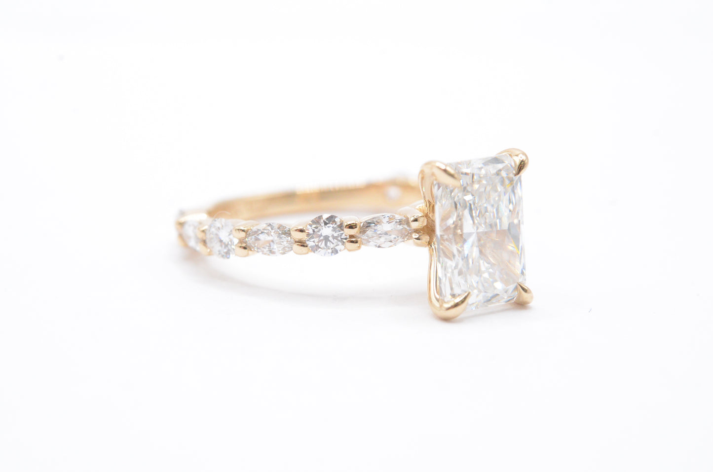 Made to Order-2ct Radiant Lab Diamond Engagement Ring 14K Yellow Gold Made to Order