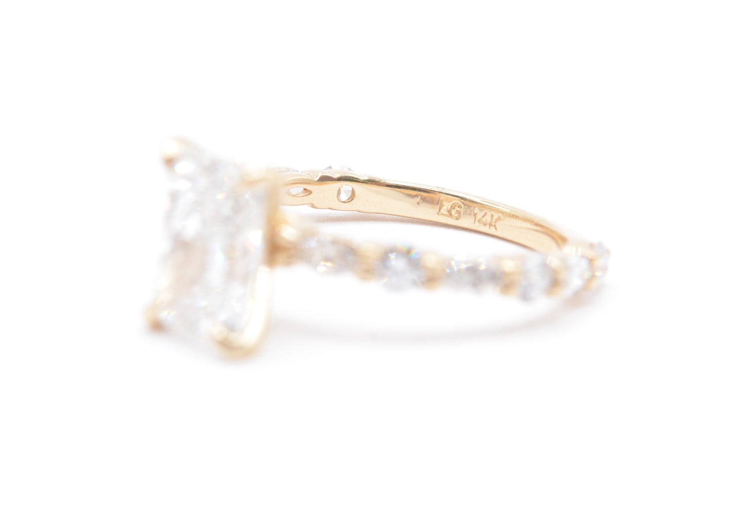 Made to Order-2ct Radiant Lab Diamond Engagement Ring 14K Yellow Gold Made to Order