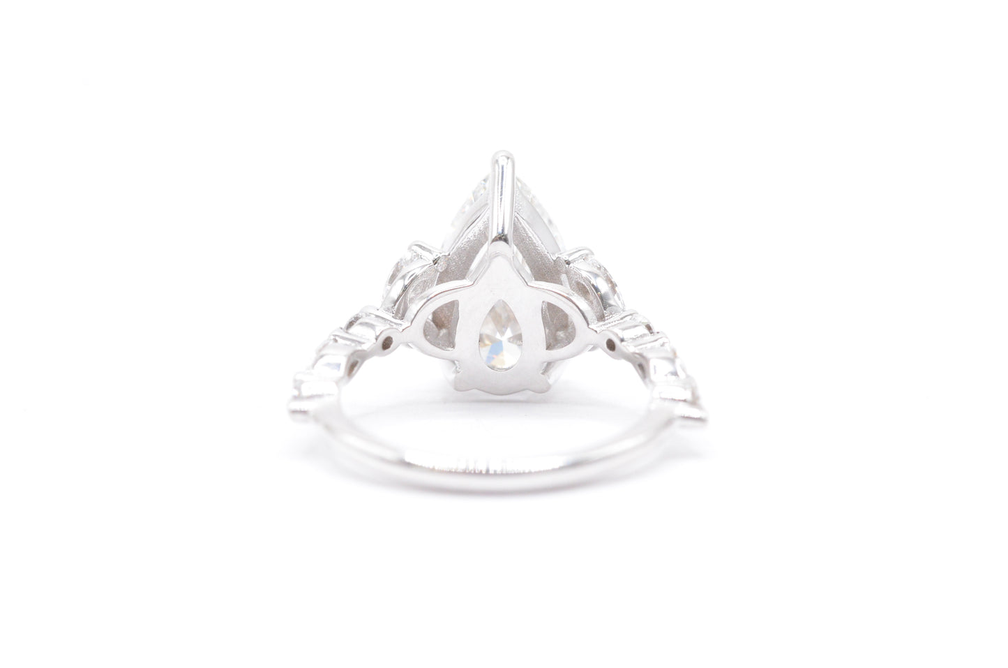 Made to Order-3ct Pear Lab Diamond Engagement Ring 14K White Gold Made to Order