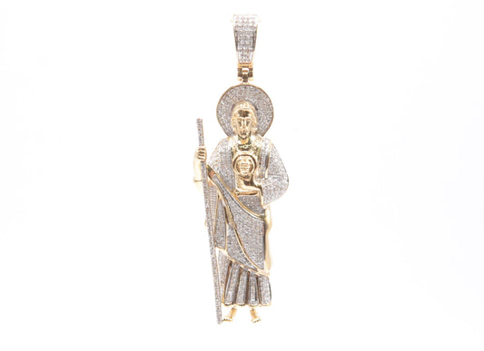 2.25" 0.55 cttw St. Jude Diamond Pendant 10K Yellow Gold Religious