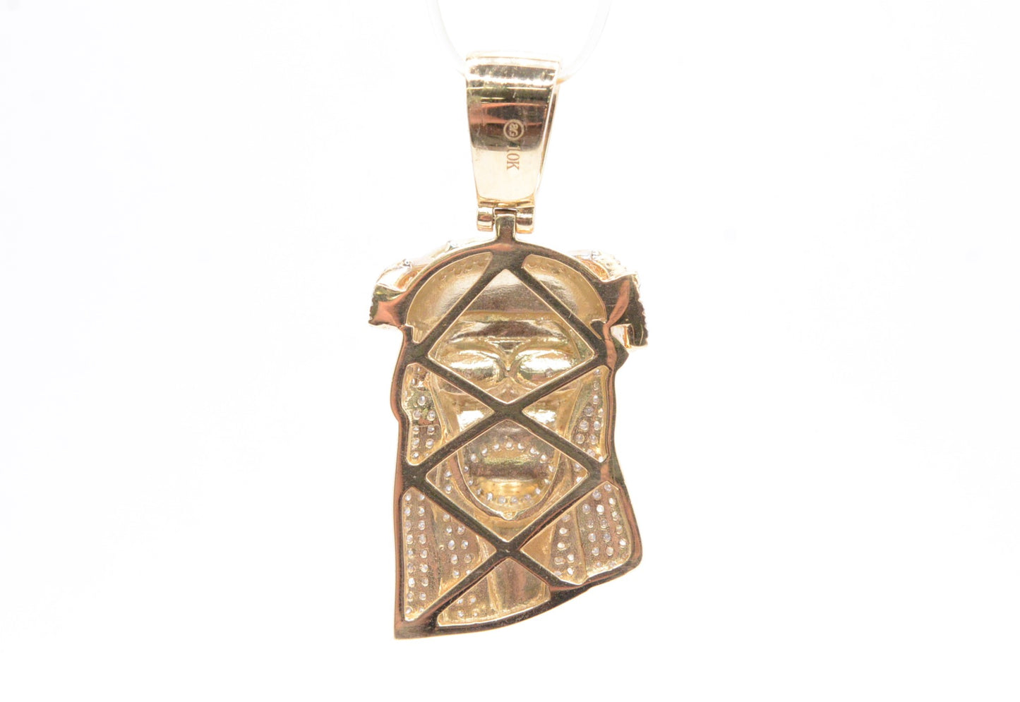 1.5" .50 cttw Jesus Head Diamond Pendant 10K Yellow Gold Jesus