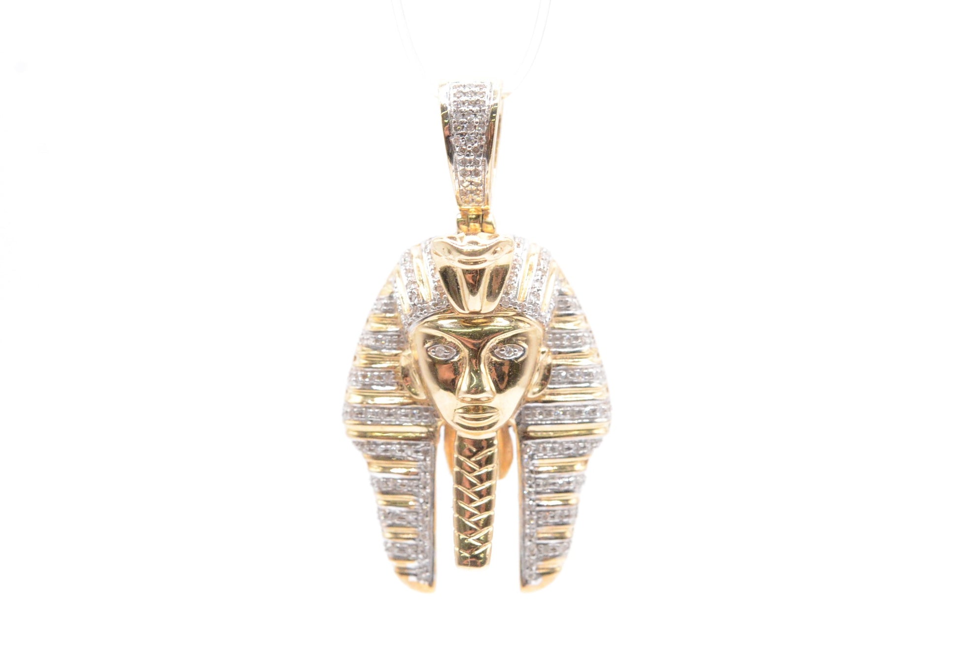 1.6" 0.30 cttw Diamond Pharaoh Head Pendant 10K Yellow Gold Other