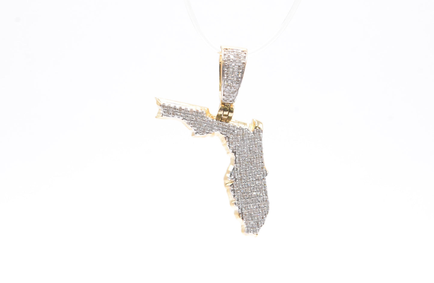 1.2" 0.35 cttw State of Florida Diamond Pendant 10K Yellow Gold Other