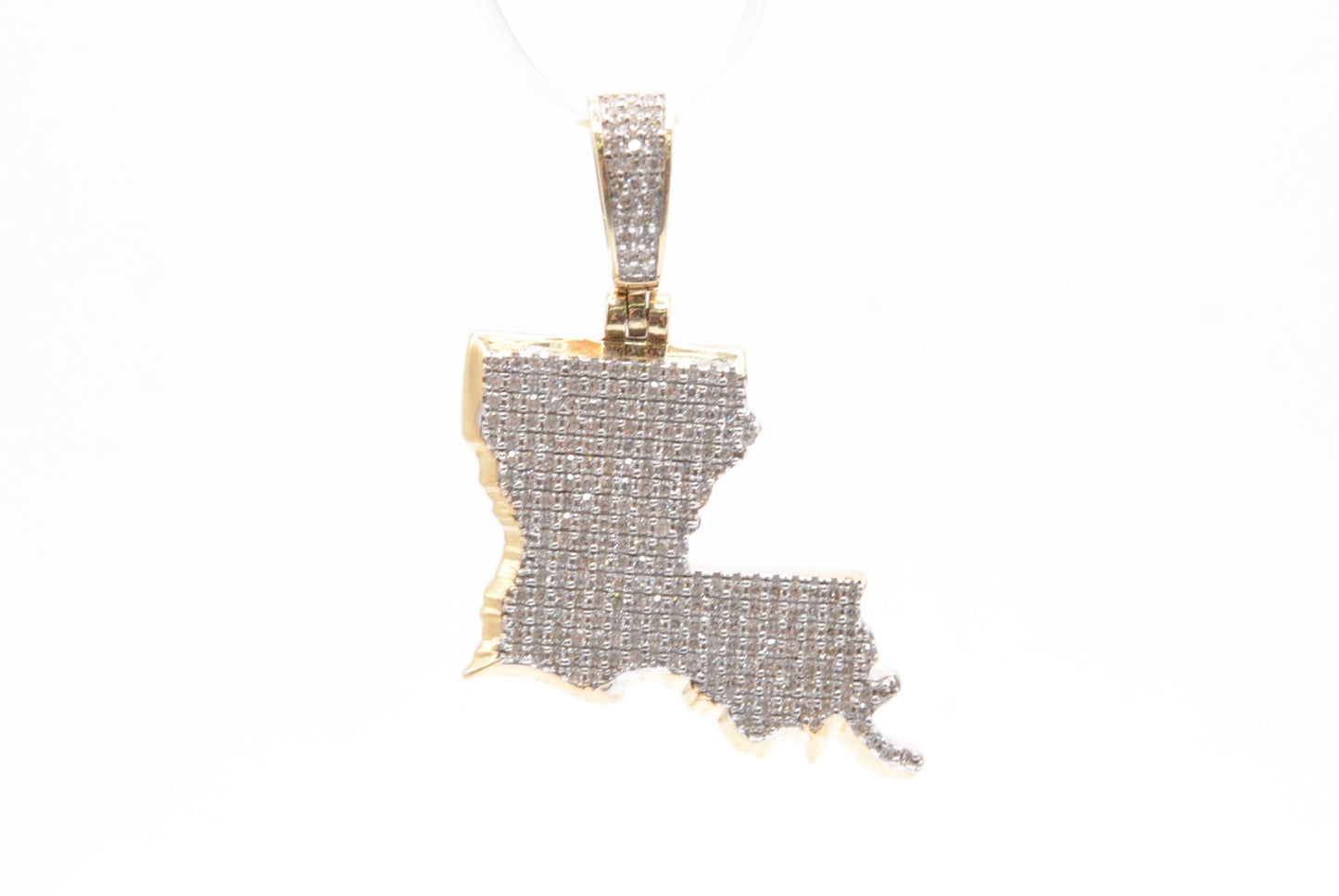 1.25" 0.60 cttw State of Louisiana Diamond Pendant 10K Yellow Gold Other