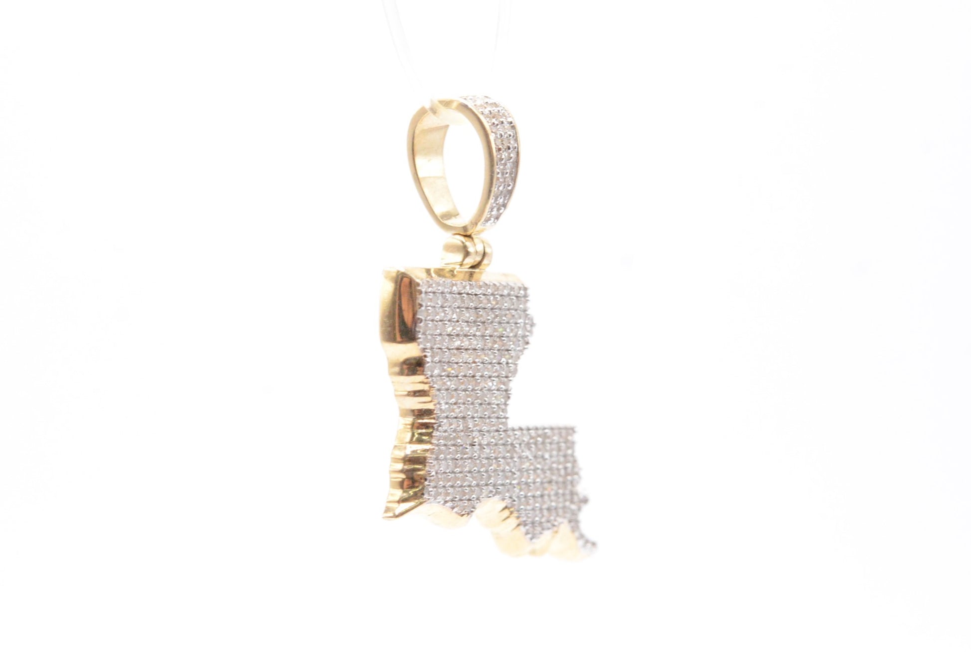 1.25" 0.60 cttw State of Louisiana Diamond Pendant 10K Yellow Gold Other