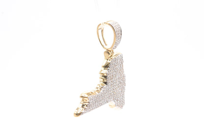 1" 0.50 cttw State of New York Diamond Pendant 10K Yellow Gold Other