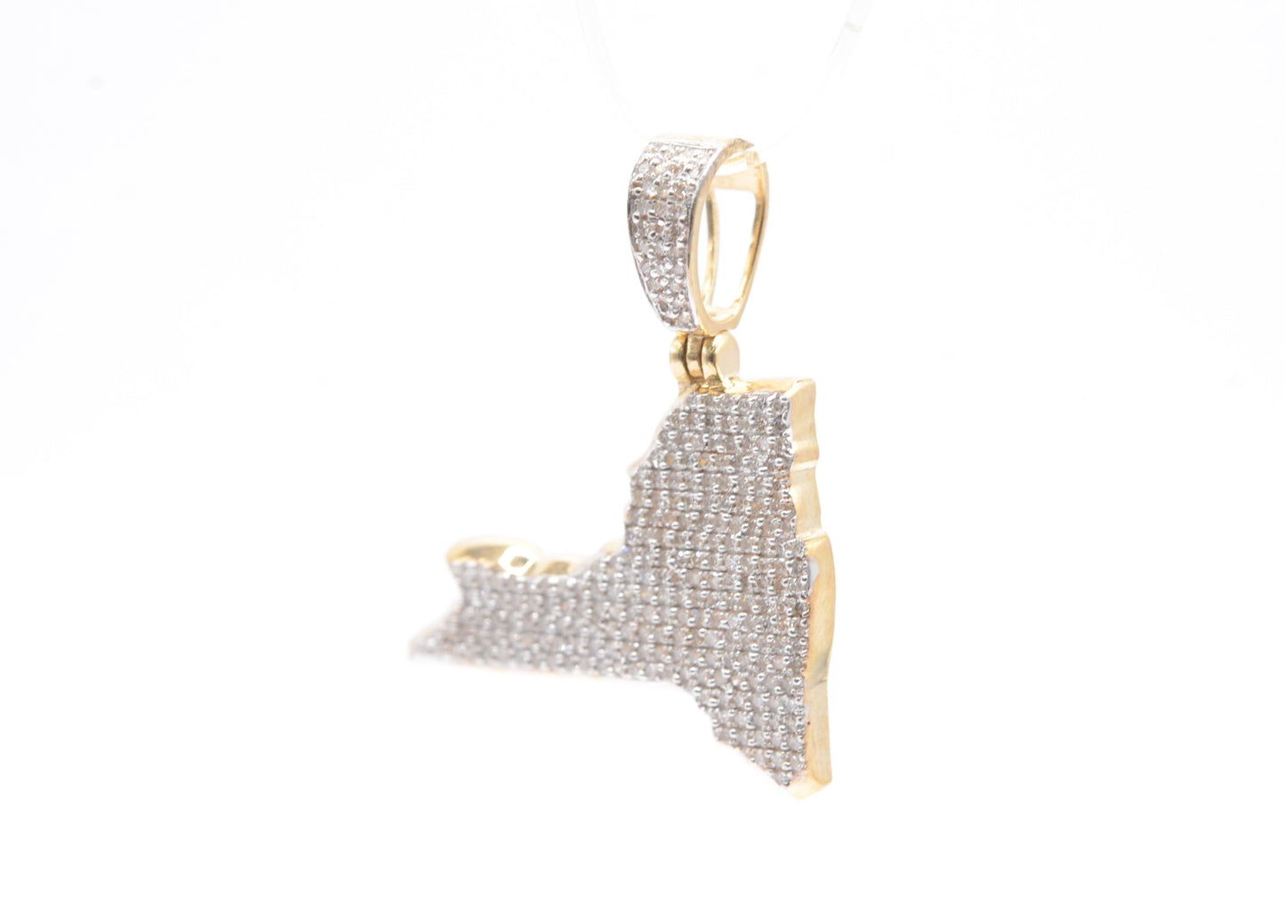 1" 0.50 cttw State of New York Diamond Pendant 10K Yellow Gold Other