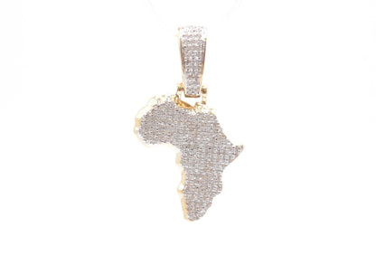 1" .40 cttw 3-D Africa Diamond Pendant 10K Yellow Gold Other