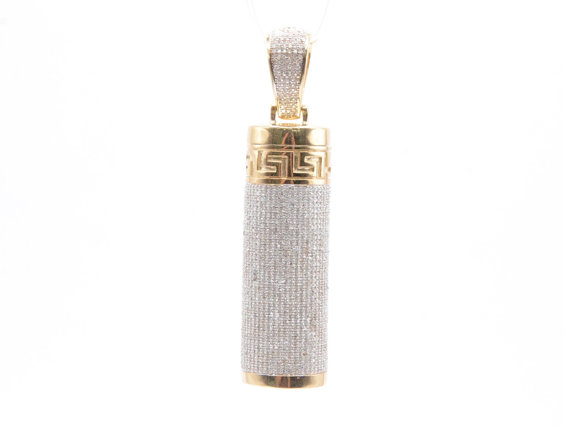 2" 1.75 cttw Diamond Cylinder Empty with Removable Top Necklace 10K Yellow Gold Other