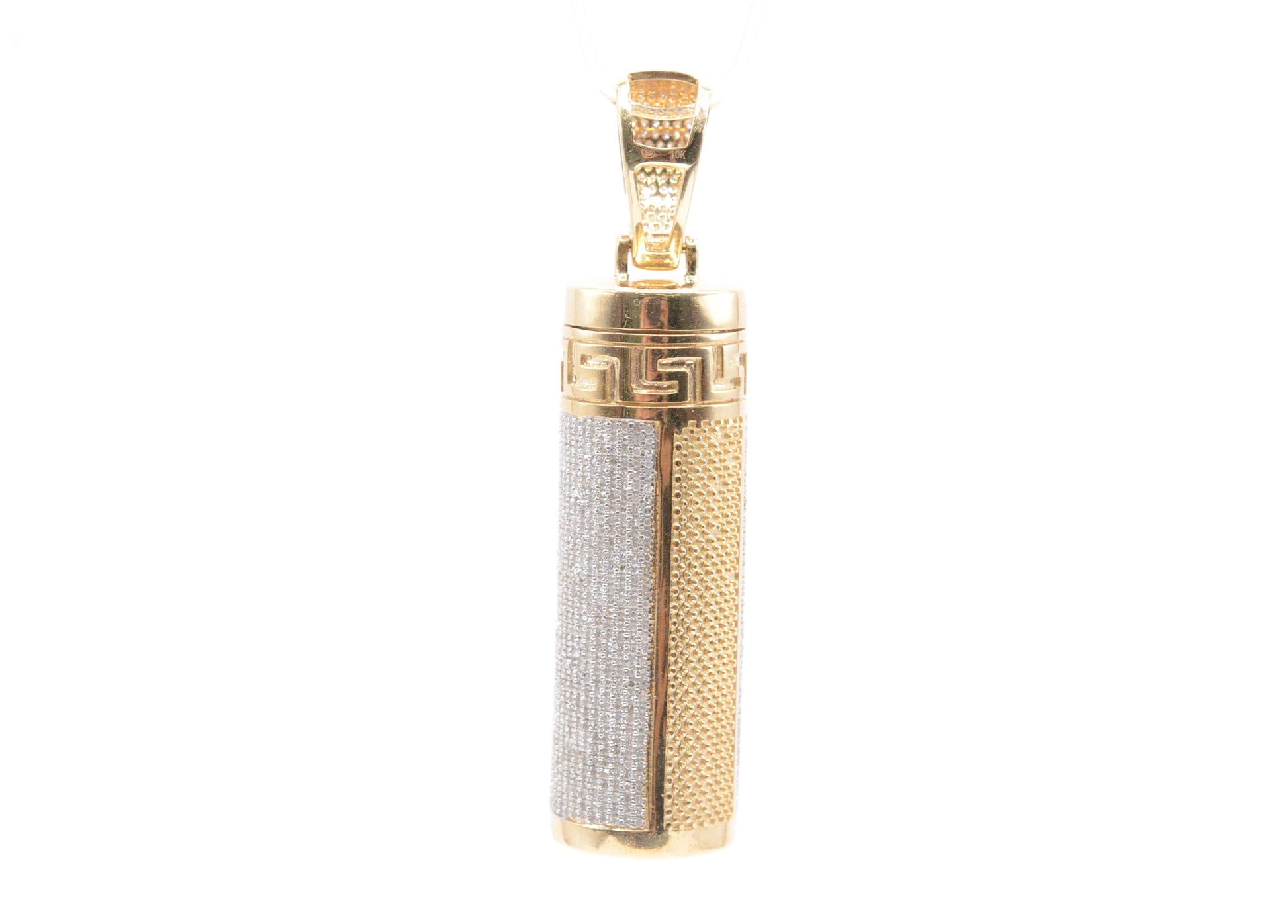 2" 1.75 cttw Diamond Cylinder Empty with Removable Top Necklace 10K Yellow Gold Other