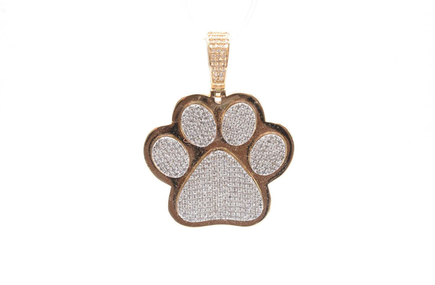 1.25" 0.85 cttw Diamond Paw Print 10K Yellow Gold Other