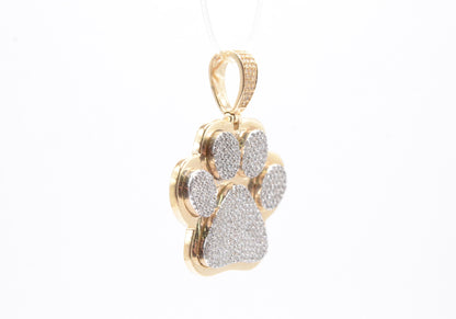 1.25" 0.85 cttw Diamond Paw Print 10K Yellow Gold Other