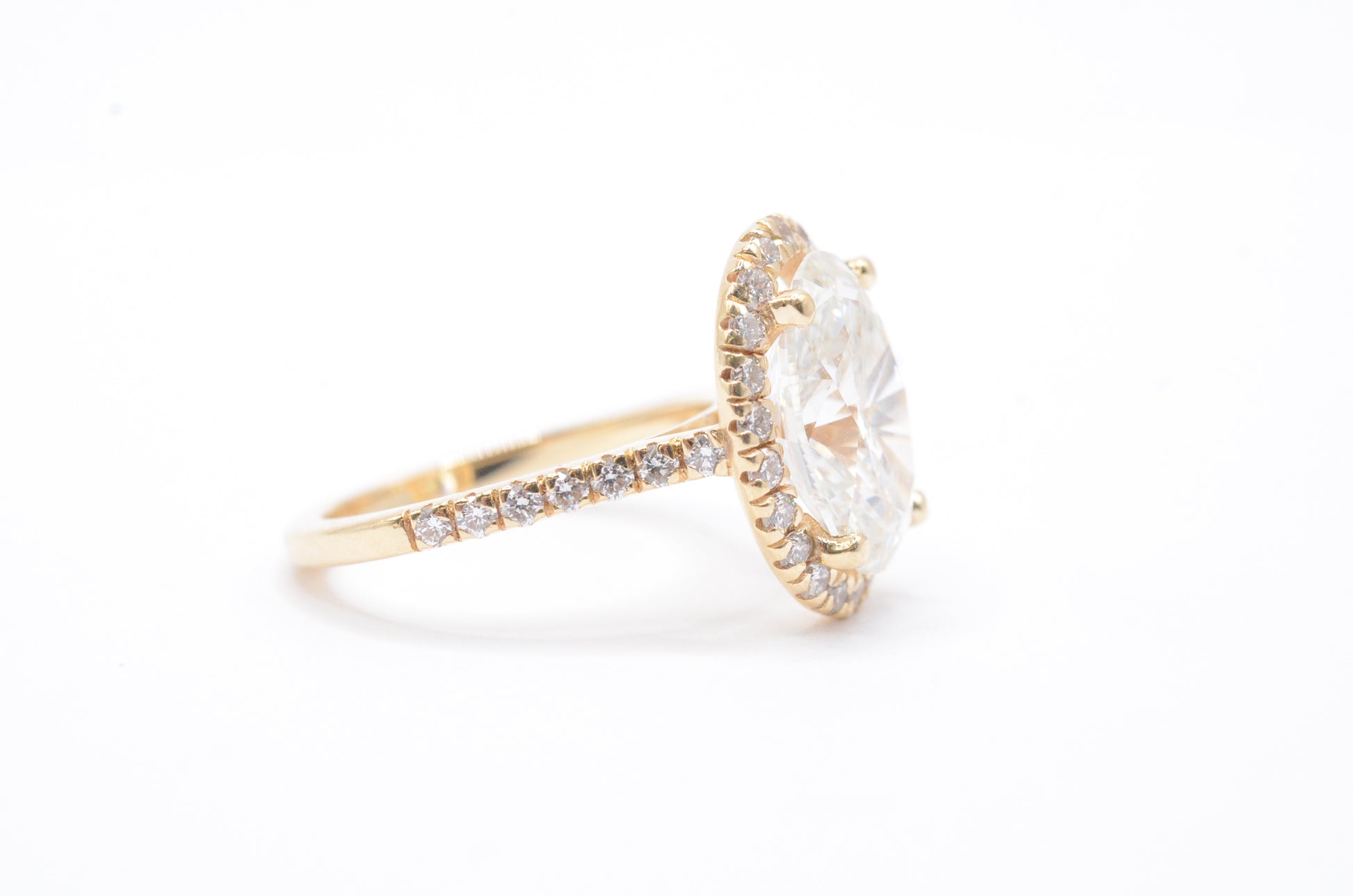 Made to Order-3.0ct Oval Lab Diamond Engagement Ring 14K Yellow Gold Made to Order