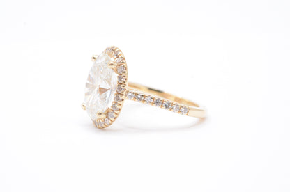 Made to Order-3.0ct Oval Lab Diamond Engagement Ring 14K Yellow Gold Made to Order