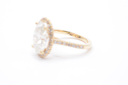 Made to Order-3.0ct Oval Lab Diamond Engagement Ring 14K Yellow Gold Made to Order