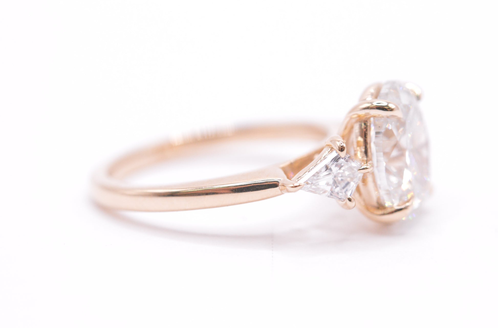 Made to Order-3ct Oval Lab Diamond Engagement Ring 14k Yellow Gold Made to Order Lab Engagement Rings