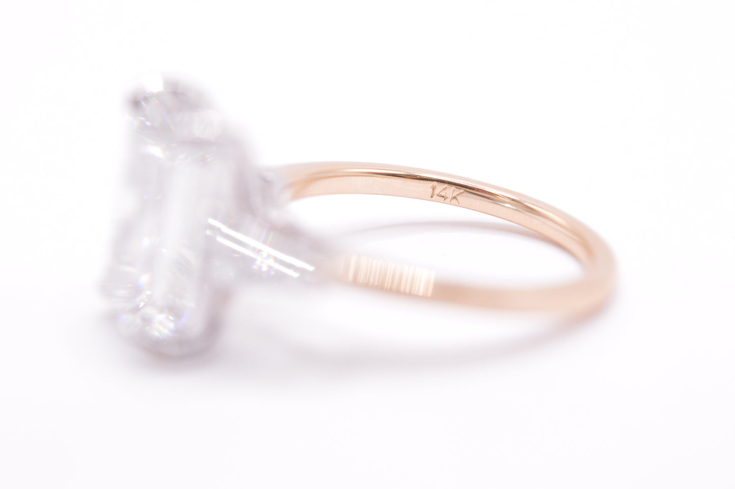 Made To Order-4ct Emerald Lab Diamond Engagement Ring 14K Yellow Gold Lab Grown Diamond