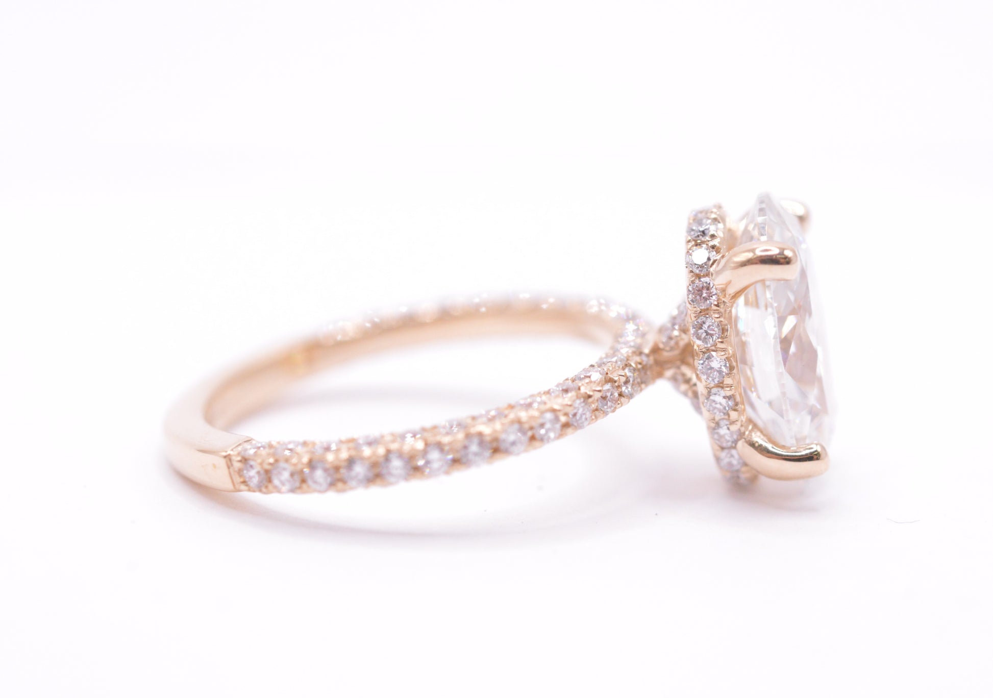 Made to Order-3ct Oval Lab Diamond Engagement Ring 14K Yellow Gold Made to Order Rings