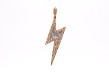 1.55 cttw Diamond Lightening Bolt Pendant 10K Yellow Gold Other