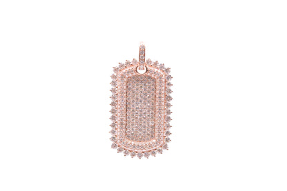 4.20 cttw Diamond Dog Tag Pendant 14K Rose Gold Other