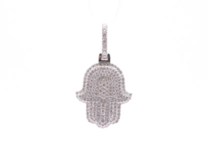 2.5 cttw Diamond 3D Hamsa Pendant 14K White Gold Other