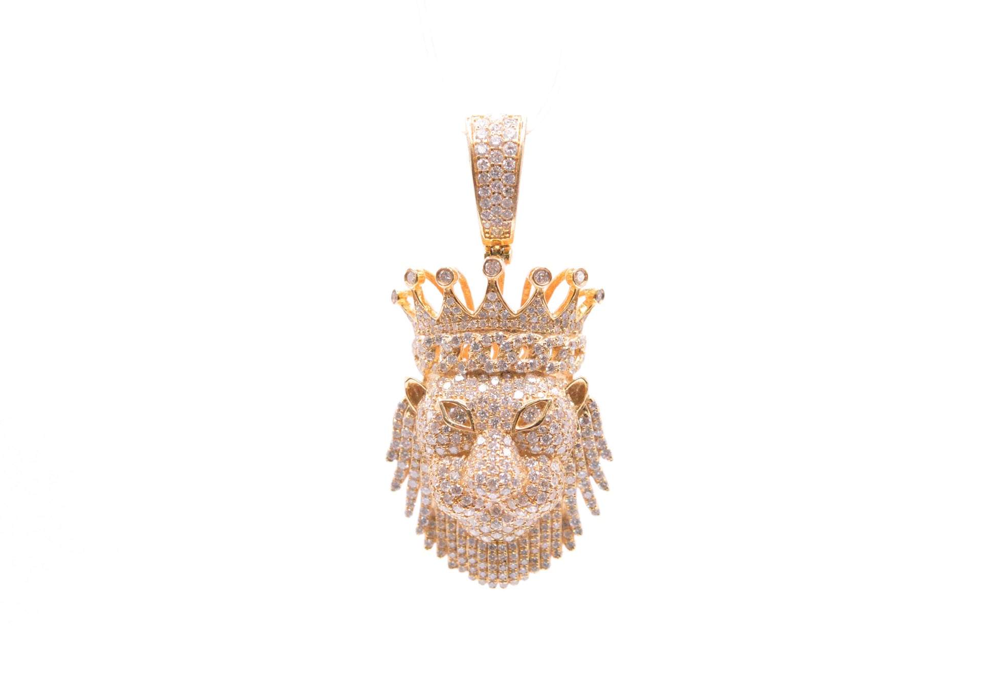 2.85 cttw Diamond 3D Lion Pendant 14K Yellow Gold Other