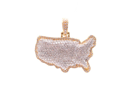 1.50 cttw Diamond United States Pendant 10K Yellow Gold Other