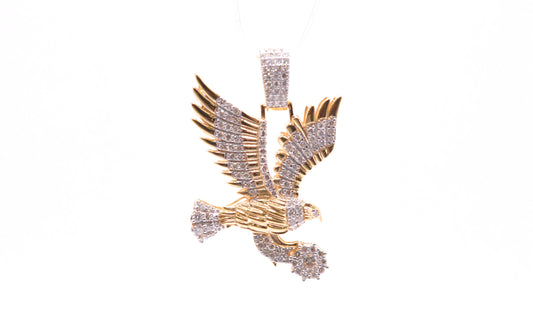 1.50 cttw Diamond Flying Eagle Pendant 10K Yellow Gold Other