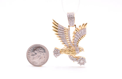 1.50 cttw Diamond Flying Eagle Pendant 10K Yellow Gold Other