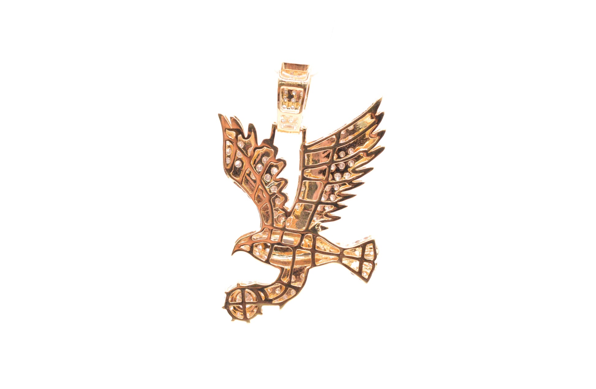 1.50 cttw Diamond Flying Eagle Pendant 10K Yellow Gold Other